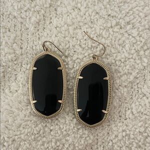 Kendra Scott Black and Gold Drop Earrings